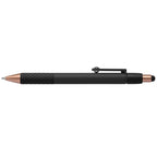 Branded Recycled Plastic Fidget Spinner Pen with Stylus in Black