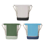 Branded Recycled Mesh Drawstring Bag with Zip Compartment