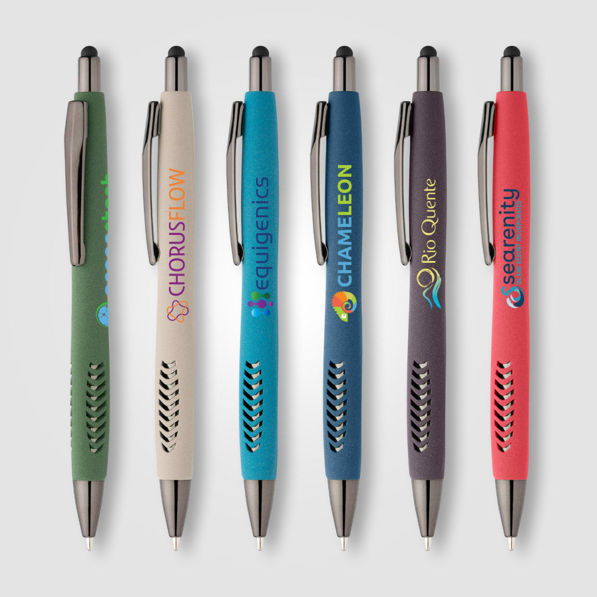 Branded Recycled Plastic Stone Finish Stylus Pen