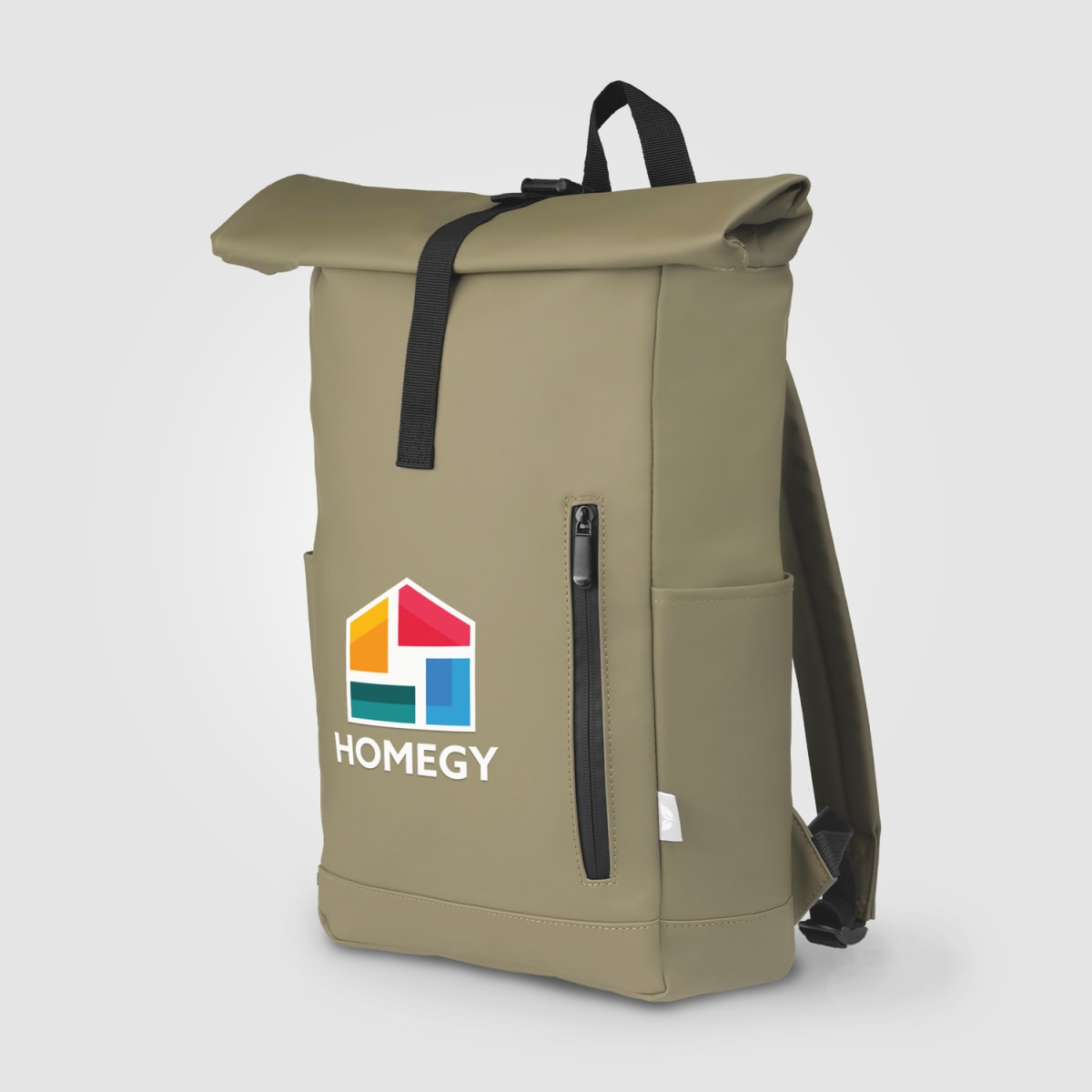 Branded Recycled PU Rolltop Laptop Backpack - 12L