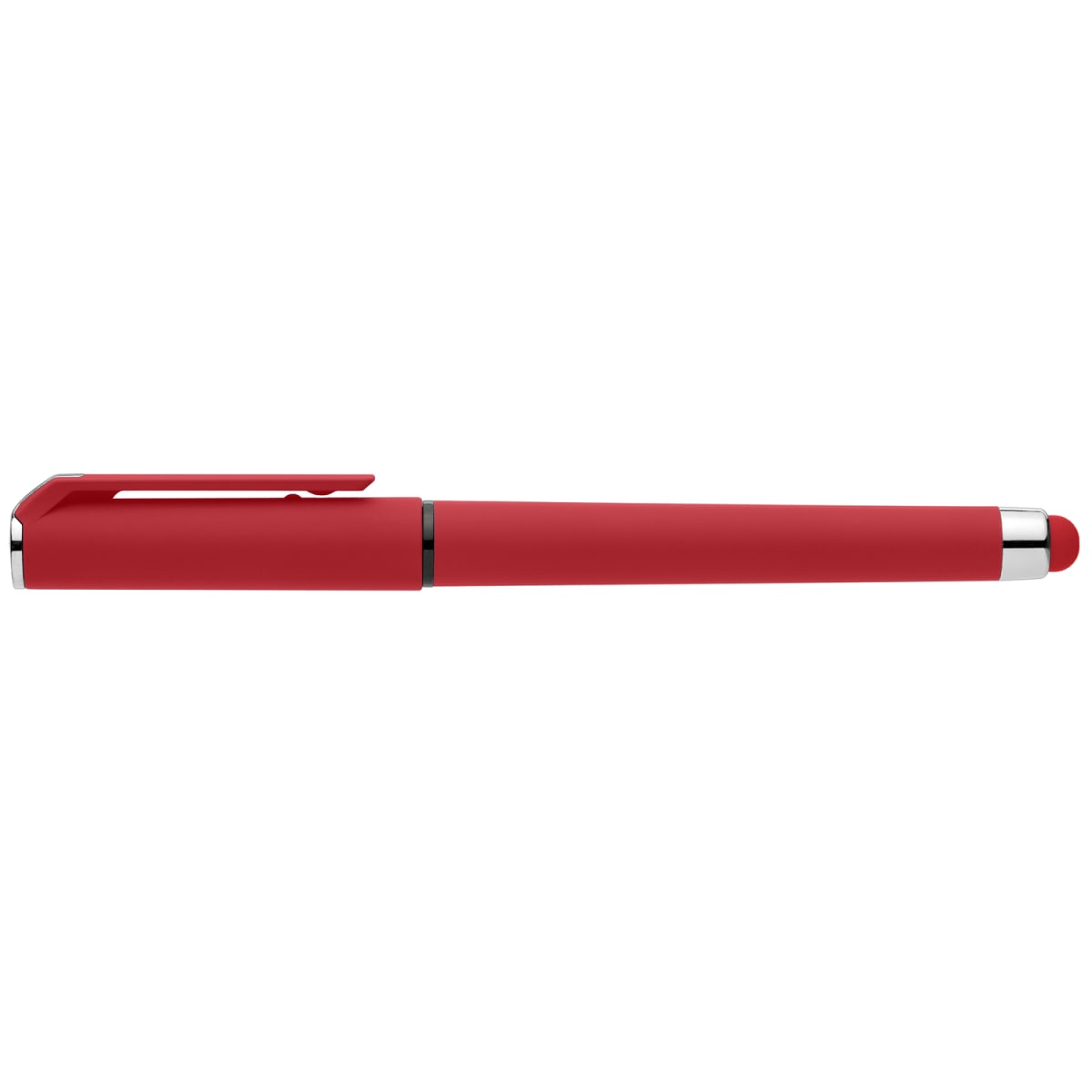 Branded Recycled ABS Gel Pen with Rubber Grip in Red