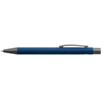 Branded Recycled Aluminium Soft-Touch Ballpoint Pen in Navy Blue