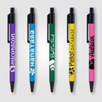 Branded Slimline Retractable Pen with Black and White Trim