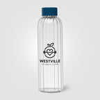 Branded Borosilicate Glass Bottle with Steel Lid - 620ml
