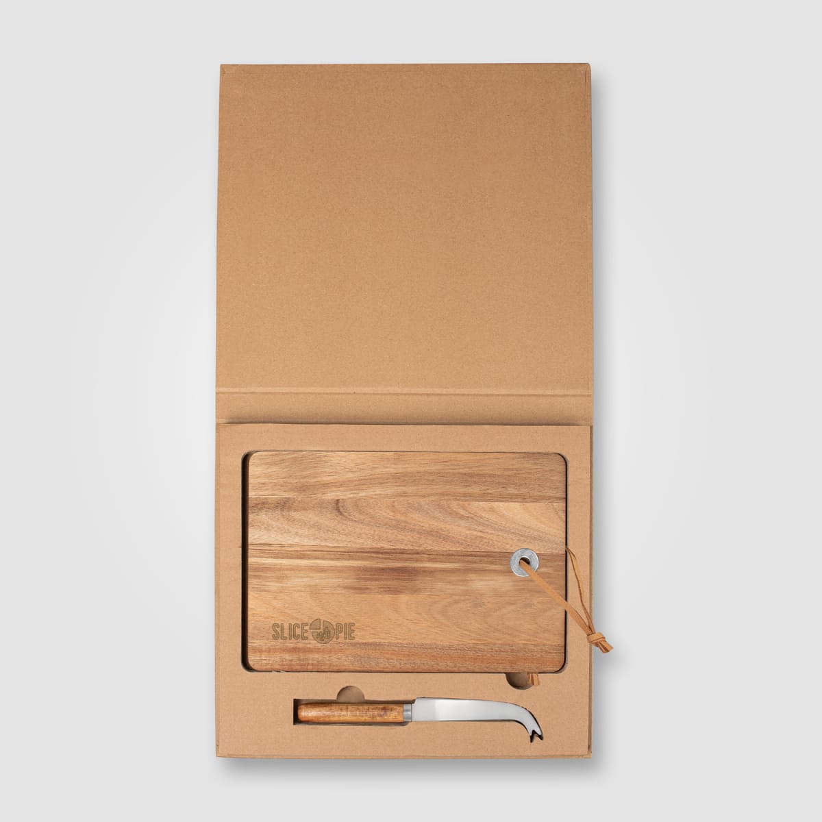 Branded FSC Acacia Wood Cheese Board and Knife Set