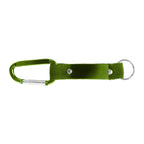 Branded Metal Carabiner Keyring with Mesh Strap in Green