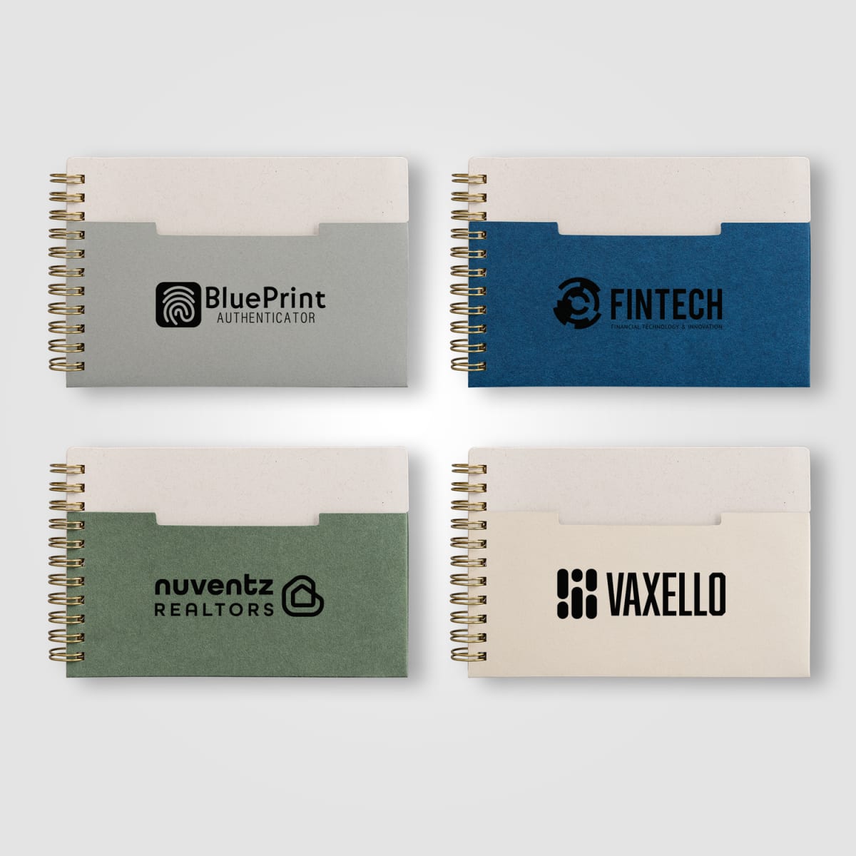 Branded A6 Recycled Cotton Spiral Pocket Notebook