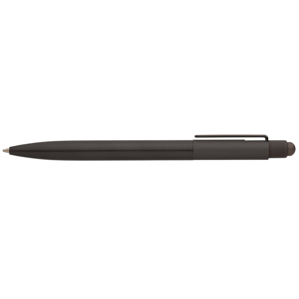 Branded Recycled Aluminium Retractable Pen with Stylus in Gunmetal