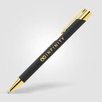 Branded Gold Trim Soft-Touch Aluminium Pen