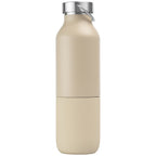 Branded 2-in-1 Recycled Steel Bottle with Tumbler - 590ml in Cream