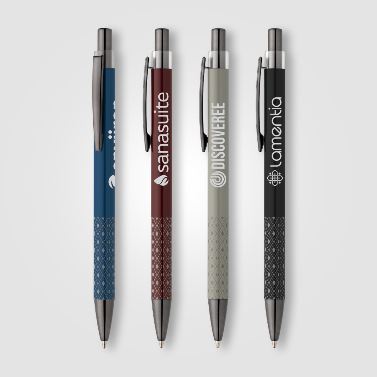 Branded Recycled Aluminium Click Pen with Gunmetal Accents