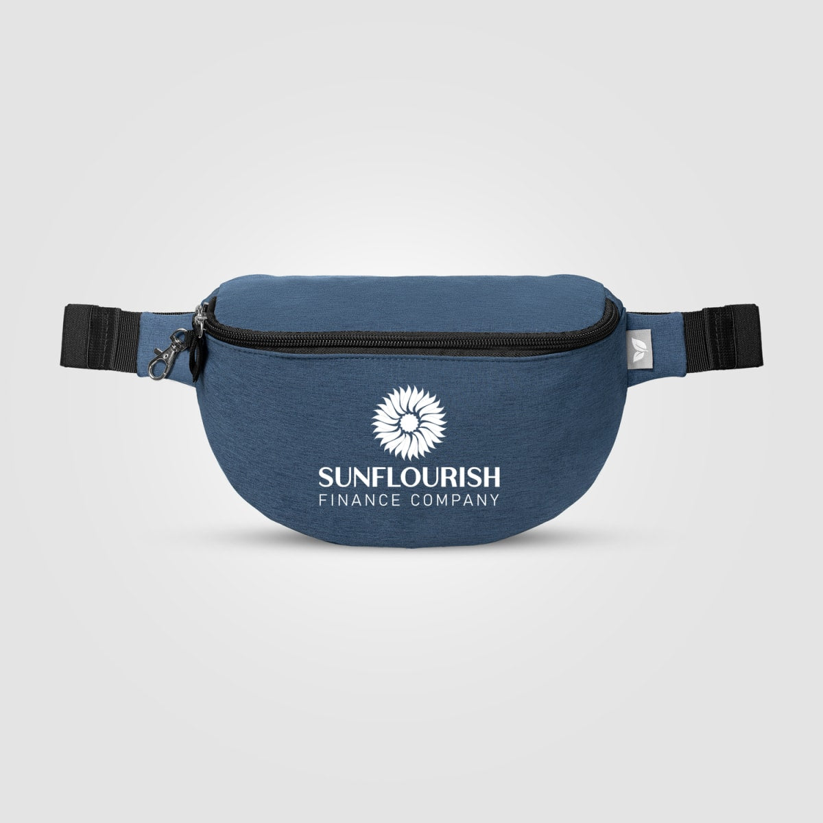 Branded Recycled Anti-Theft Waist Bag with Hook Zip