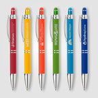 Branded Bright Soft-Touch Metal Click Pen with Stylus