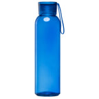 Branded Painted Glass Bottle with Silicone Strap in Navy Blue