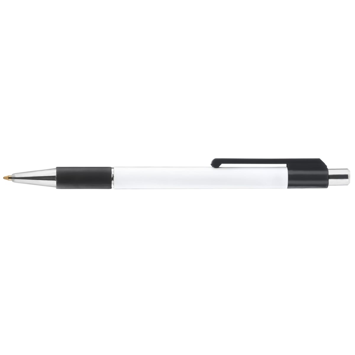 Branded Slimline Retractable Pen with Comfort Grip in Black