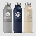 Branded 2-in-1 Recycled Steel Bottle with Tumbler - 590ml