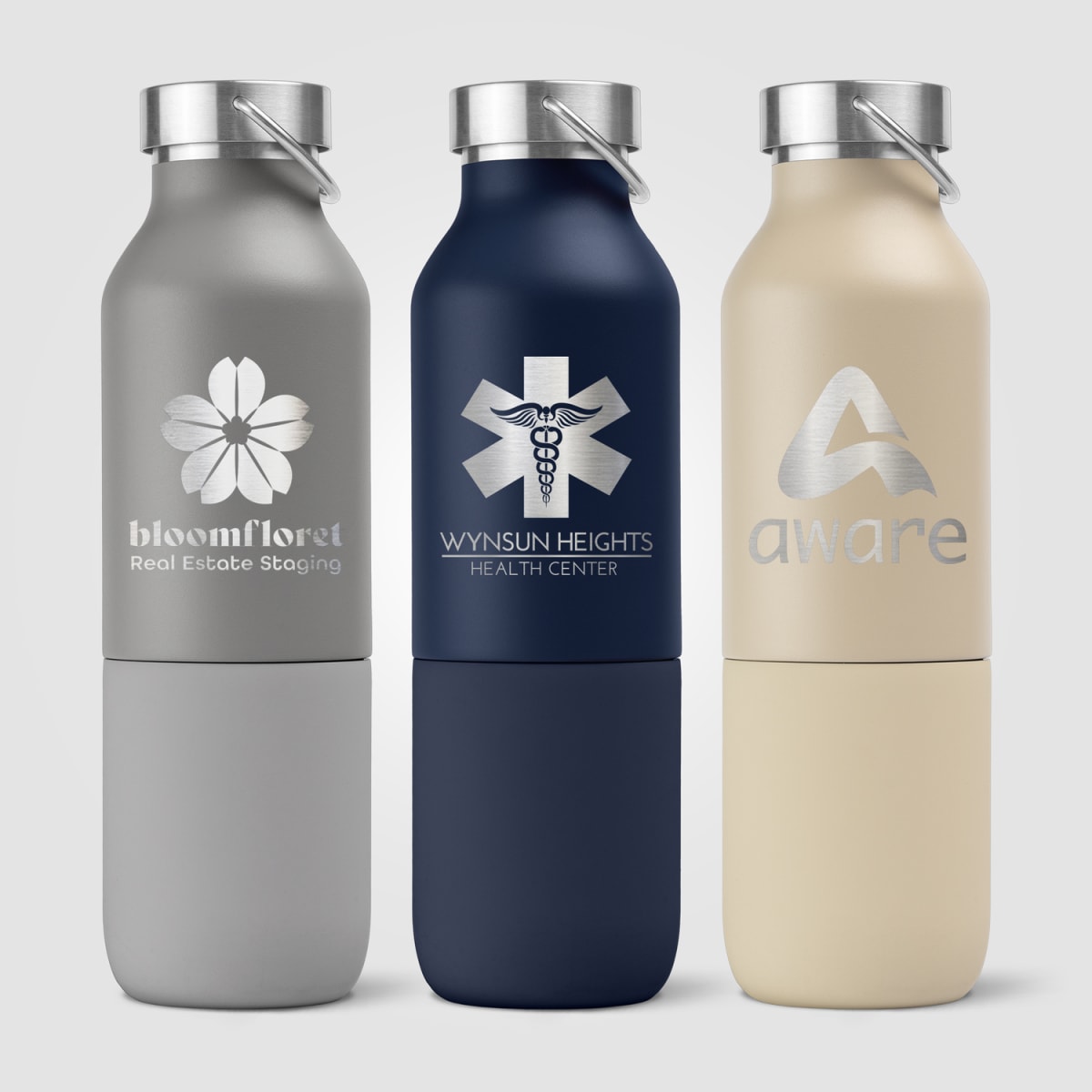Branded 2-in-1 Recycled Steel Bottle with Tumbler - 590ml