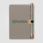 Branded Note Caddy Gift Set with Rose Gold Pen