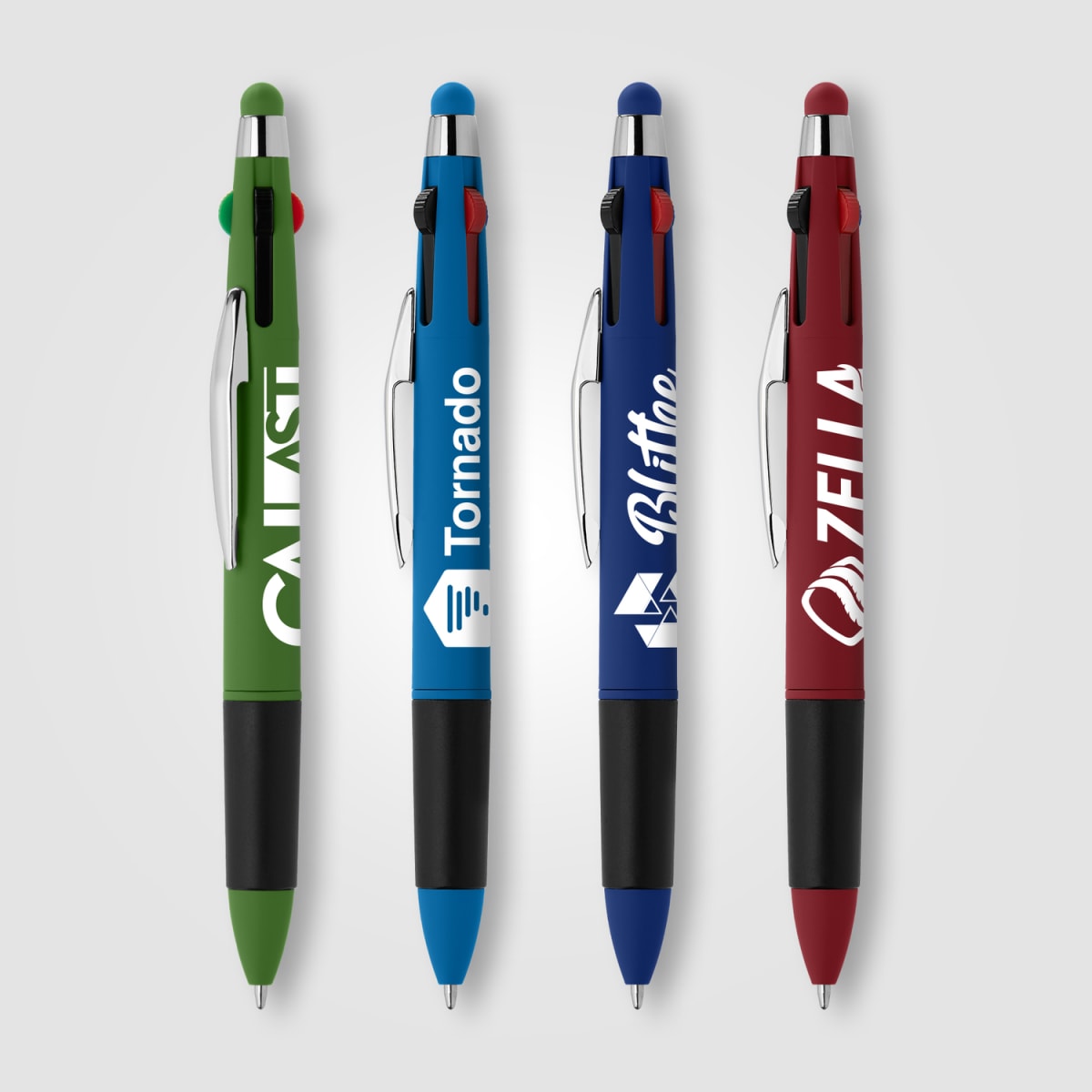 Branded Four Colour Ink Pen with Stylus