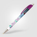 Branded Slim Chrome Trim Pen with Metallic Clip in Magenta