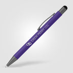 Branded Retractable Gunmetal Trim Stylus Pen