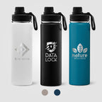 Branded Insulated Stainless Steel Bottle with Carry Handle 710ml