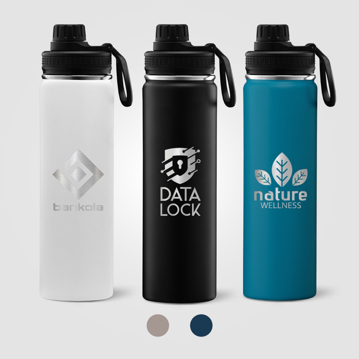 Branded Insulated Stainless Steel Bottle with Carry Handle 710ml