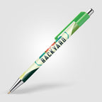 Branded Slimline Chrome Click Pen with Colour Clip in Green