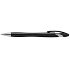 Branded Metallic Stylus Pen with Chrome Accents in Black