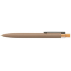 Branded Recycled Aluminium Pen with Bamboo Plunger in Dune