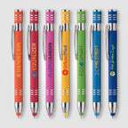 Branded Soft Touch Metal Stylus Pen with Blue or Black Ink