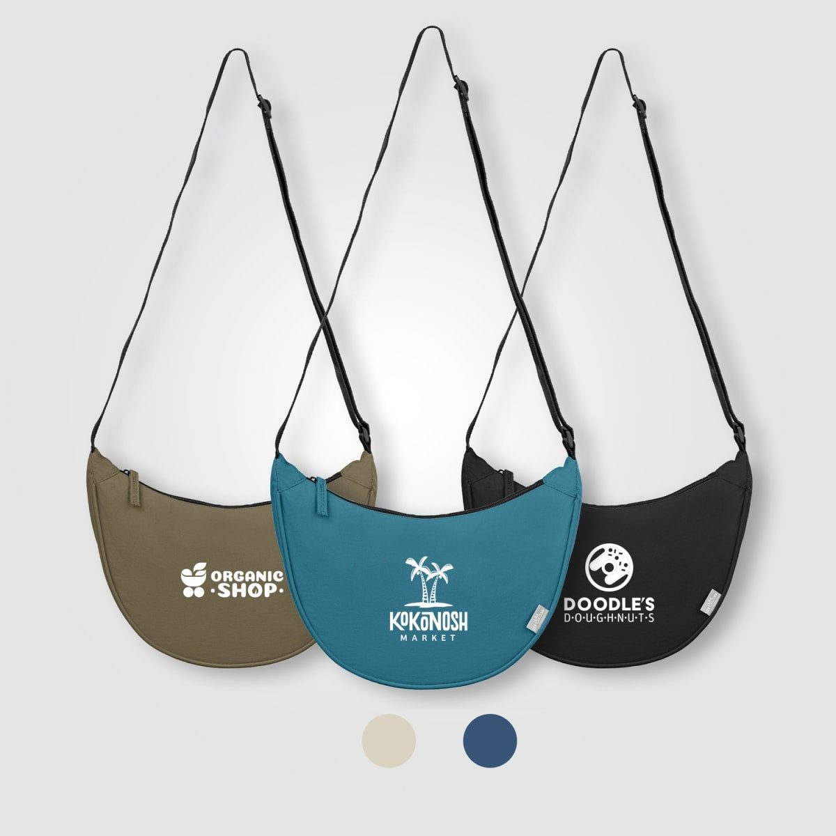 Branded Recycled Nylon Crossbody Shoulder Bag