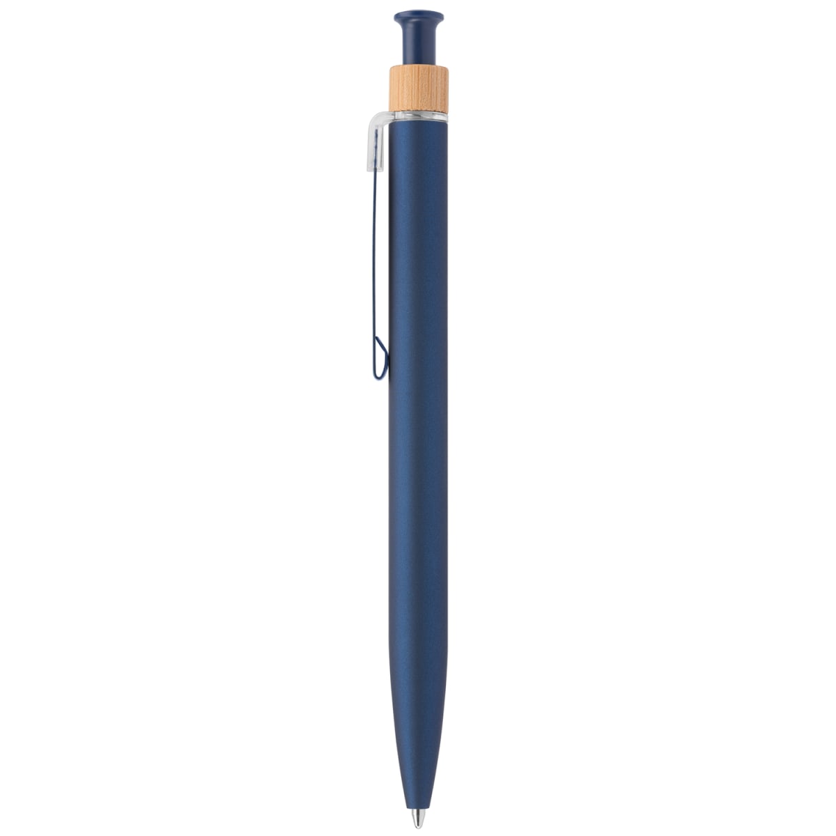 Branded Recycled Aluminium Soft Touch Click Pen with Bamboo Ring