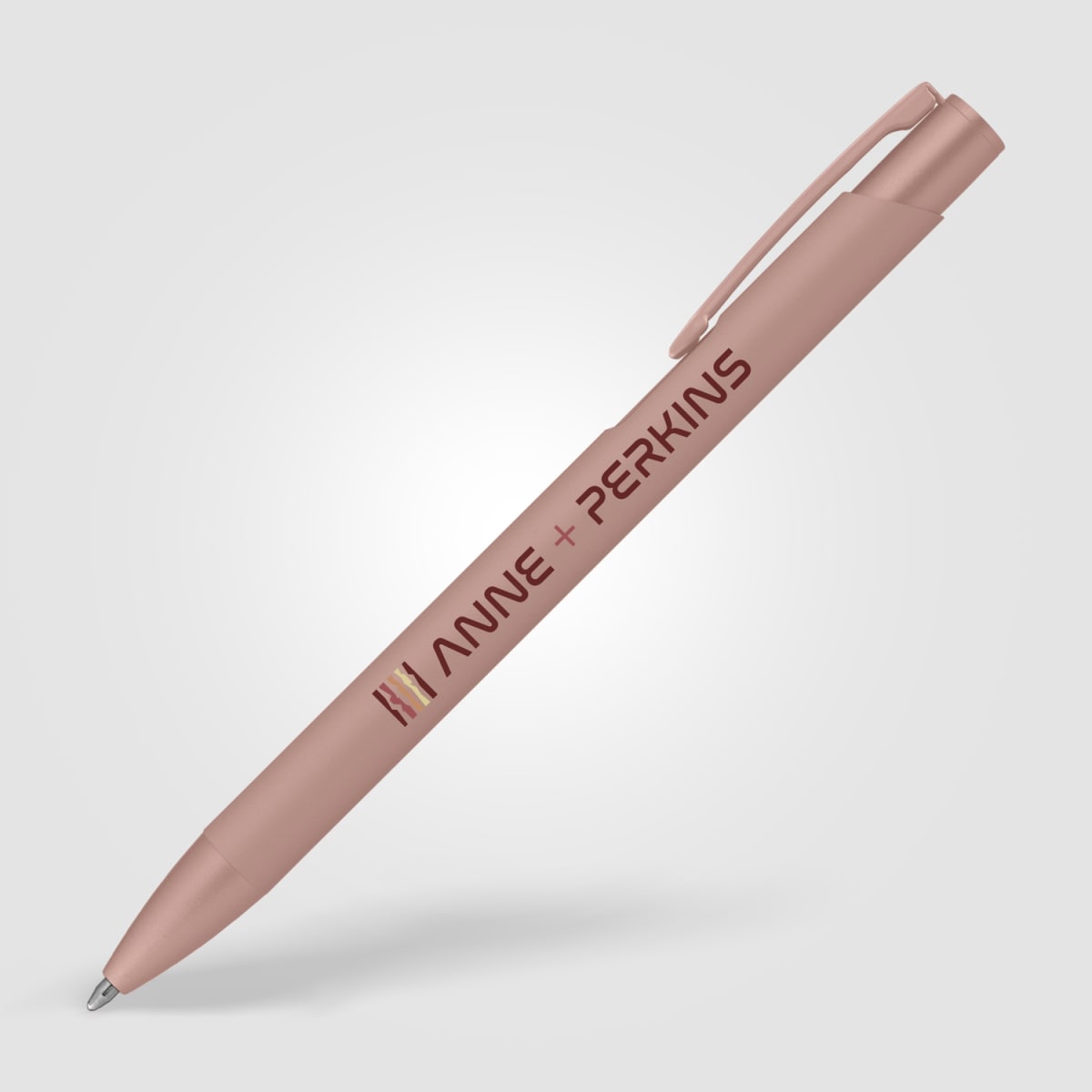 Branded Monochrome Rose Gold Metal Pen