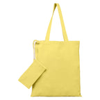 Branded Recycled Foldable Tote Bag with Pouch in Yellow