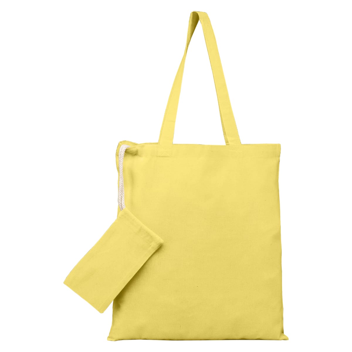 Branded Recycled Foldable Tote Bag with Pouch in Yellow