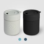 Branded 295 ml Matte Ceramic Mug with Silicone Sleeve and Lid