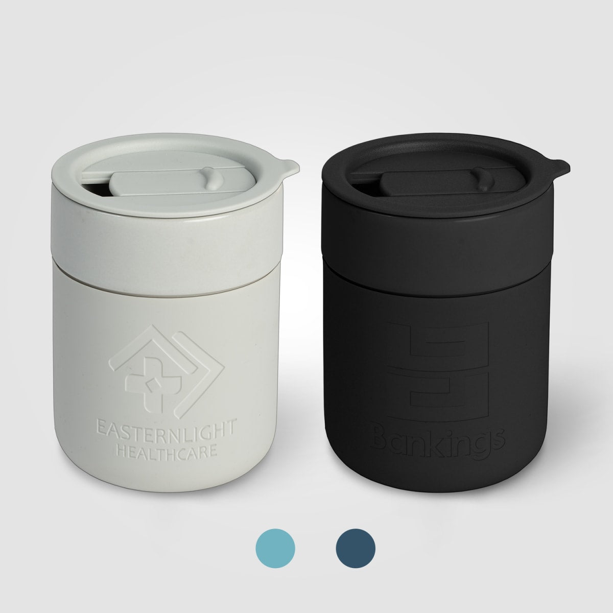 Branded 295 ml Matte Ceramic Mug with Silicone Sleeve and Lid