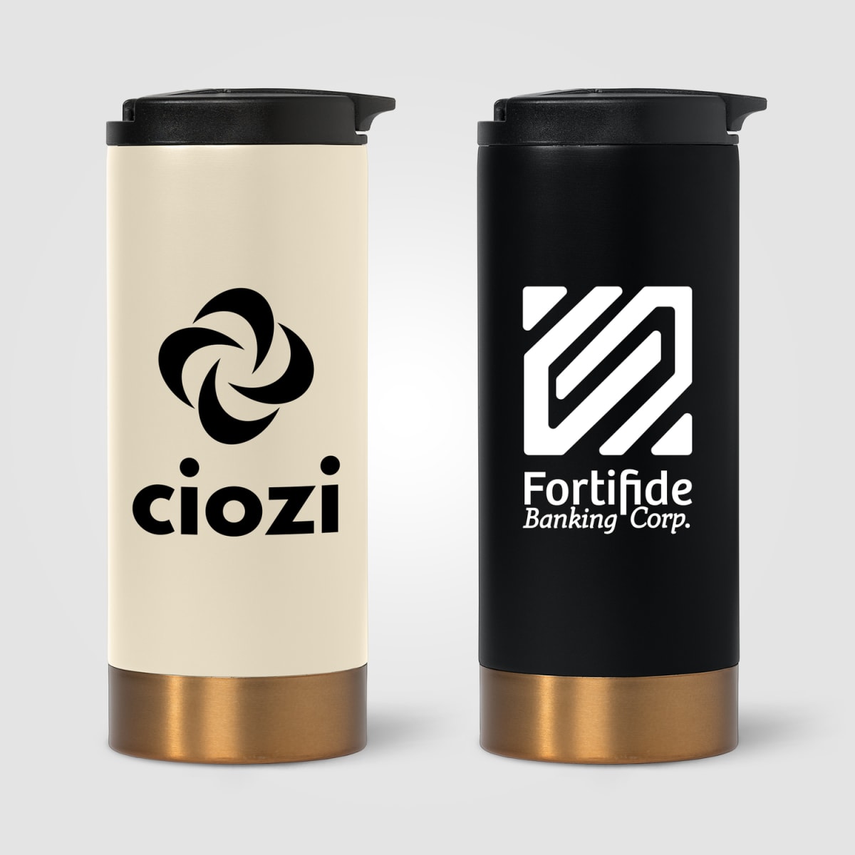 Branded Double Wall Stainless Steel Tumbler with Twist Lock Lid