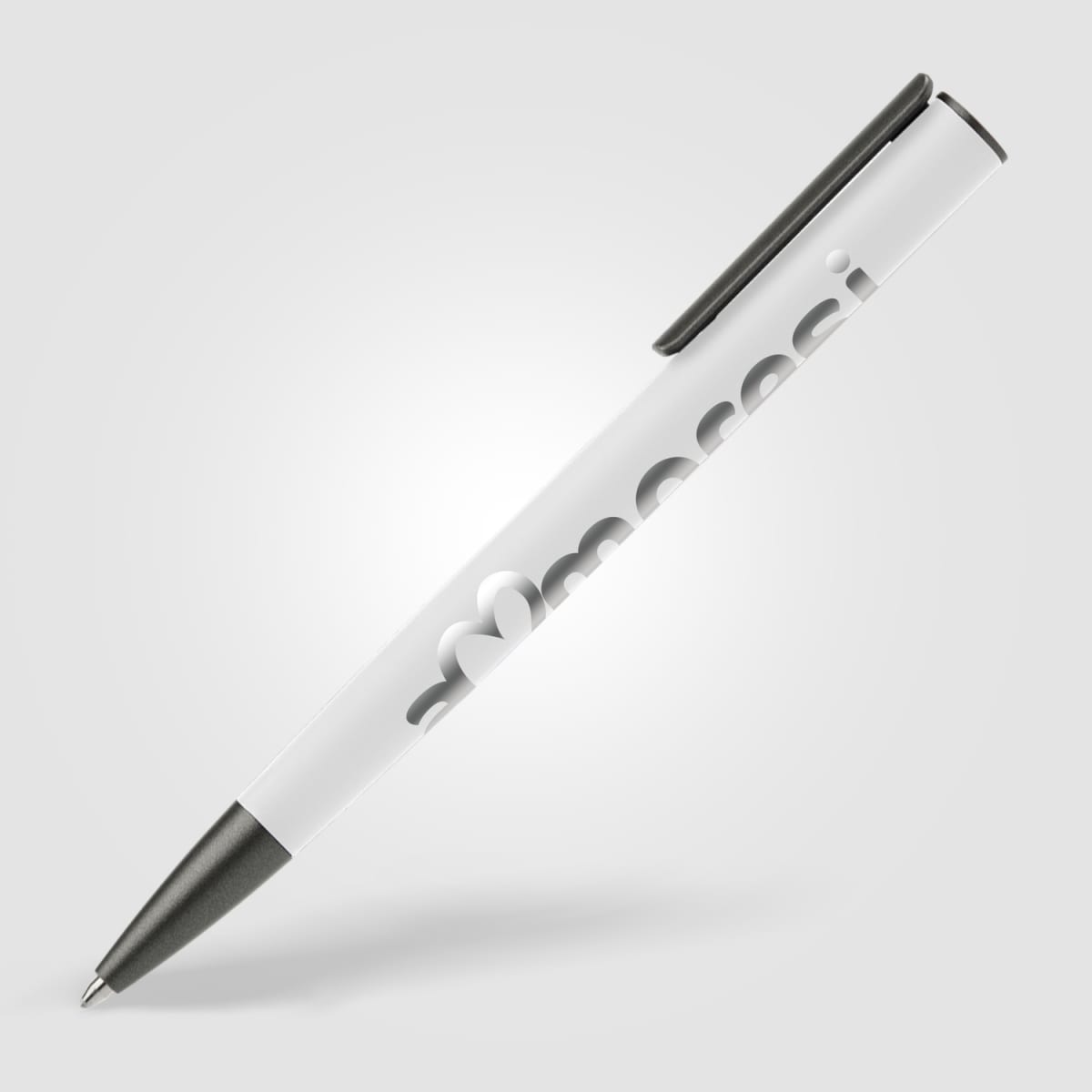 Branded Metal Ballpoint Pen with Gunmetal Trim