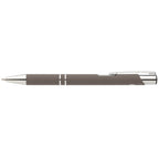 Branded Recycled Aluminium Soft-Touch Pen with Chrome Trim in Gunmetal