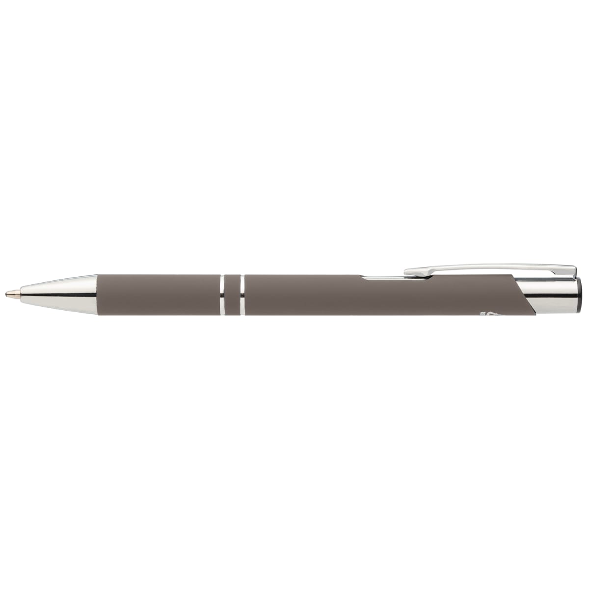 Branded Recycled Aluminium Soft-Touch Pen with Chrome Trim in Gunmetal