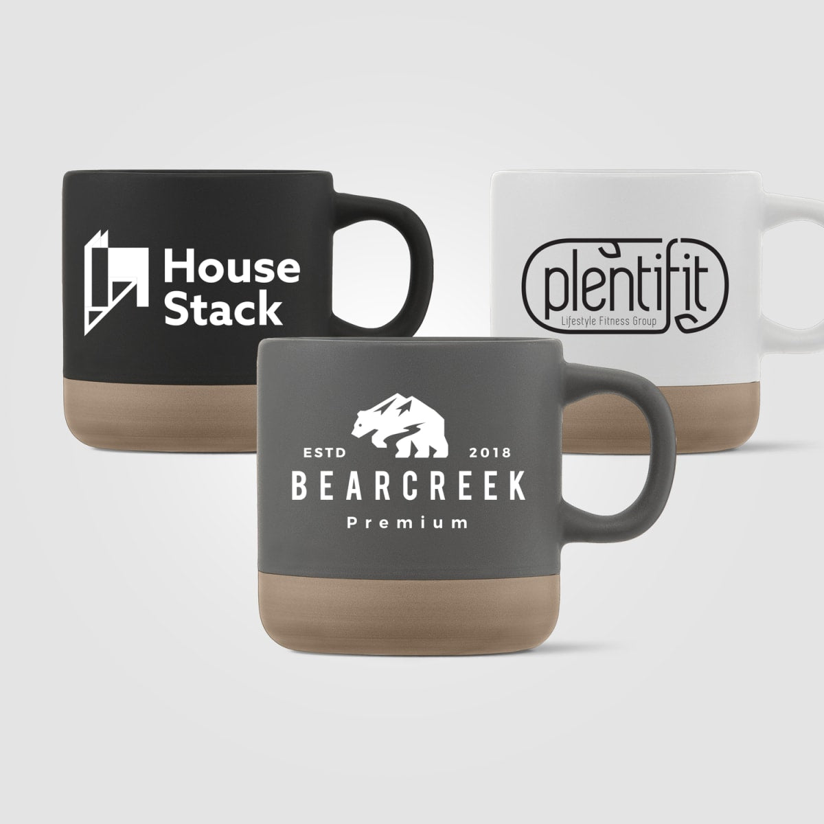 Branded Matte Ceramic Mug with Natural Clay Base - 355ml