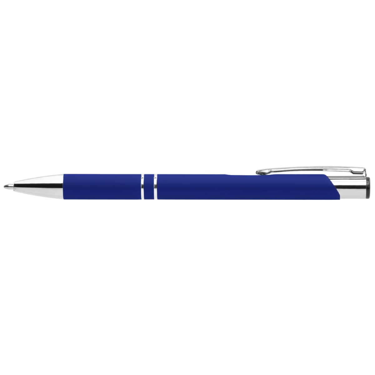 Branded Colourful Soft-Touch Aluminium Pen in Dark Blue