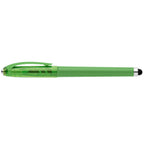 Branded Recycled Plastic Fidget Ball Stylus Gel Pen in Green