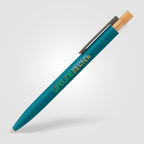 Branded Recycled Aluminium Pen with Bamboo Plunger