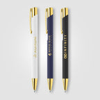 Branded Gold Trim Soft-Touch Aluminium Pen