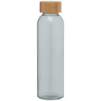 Branded Glass Water Bottle with Bamboo Lid - 500ml