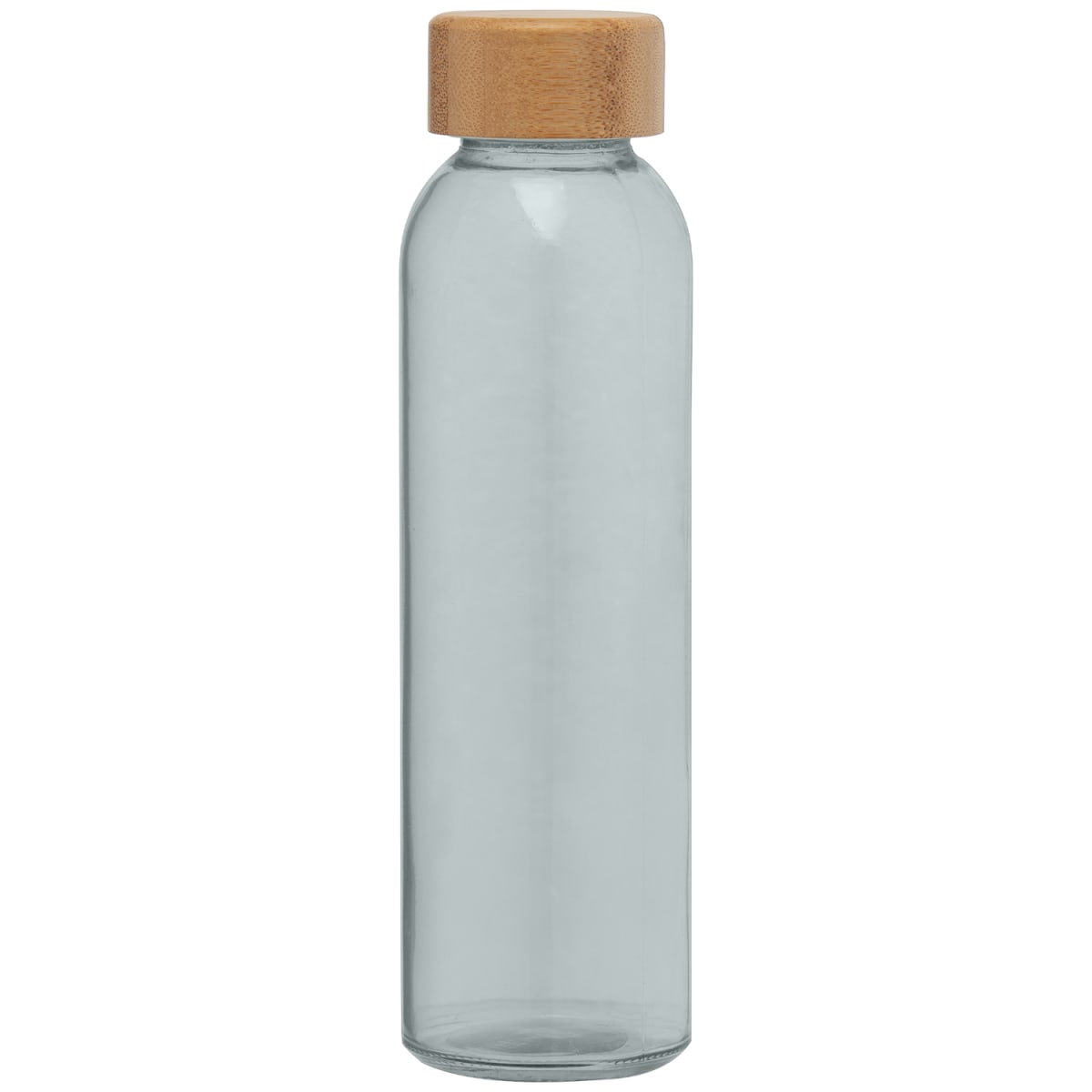 Branded Glass Water Bottle with Bamboo Lid - 500ml
