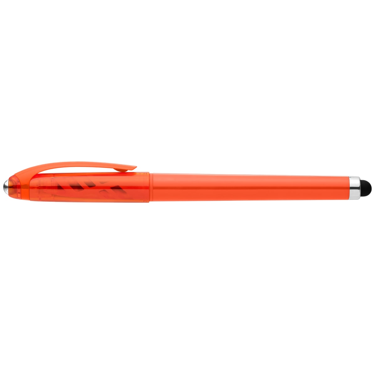 Branded Recycled Plastic Fidget Ball Stylus Gel Pen in Orange